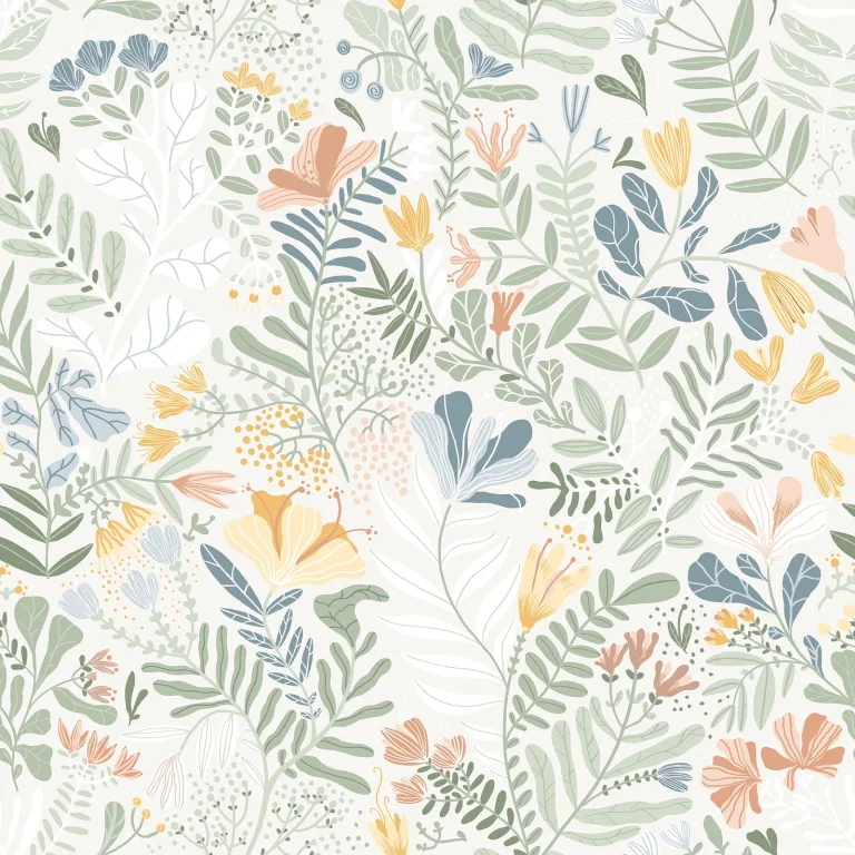 Brittsommar Woodland Floral Wallpaper - Seafoam — Ảnh 3