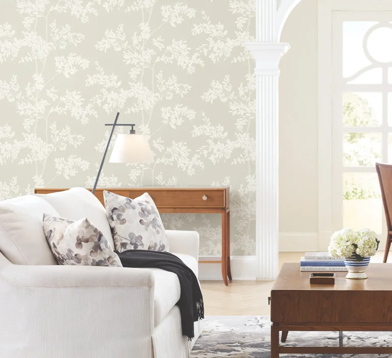 Lunaria Silhouette Wallpaper - Lt. Taupe/White — Ảnh 7