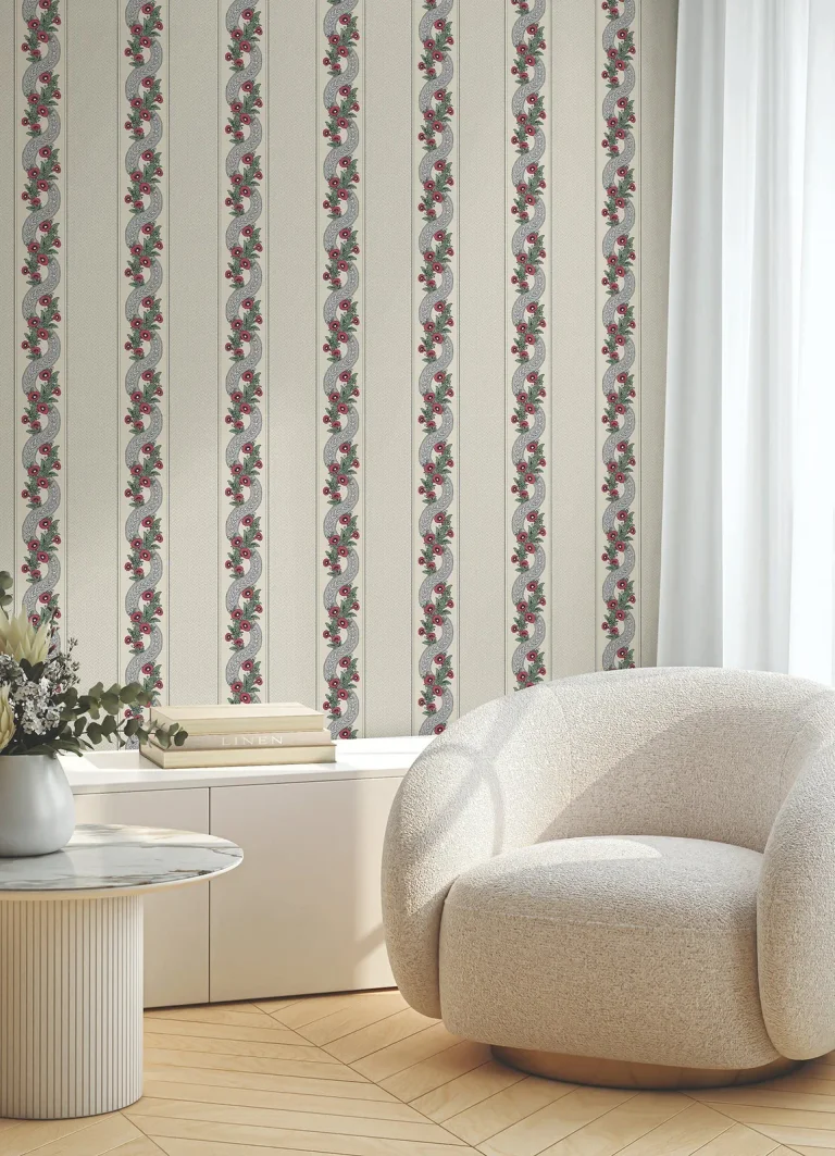Ronald Redding Abbey's Garland Wallpaper - Ruby — Image 6