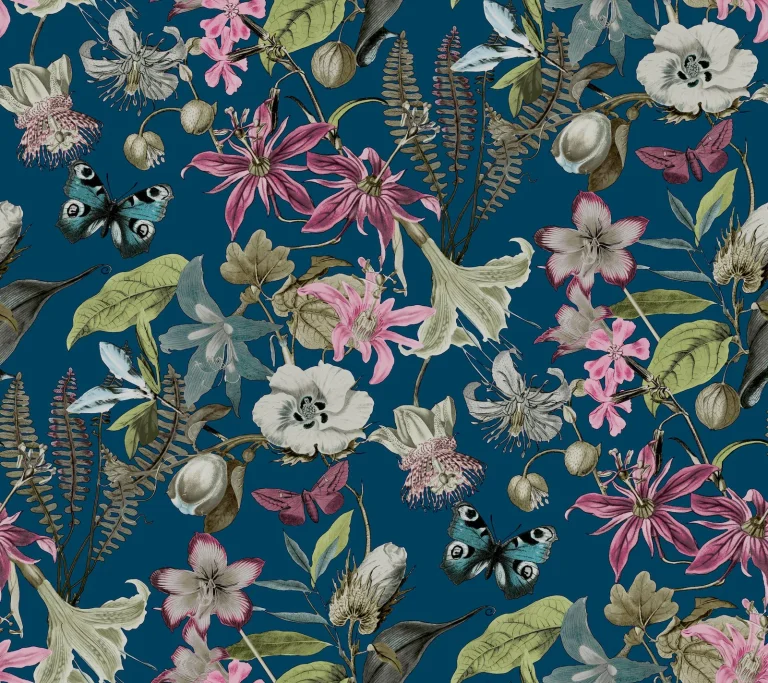 Butterfly House Wallpaper - Navy — Ảnh 2