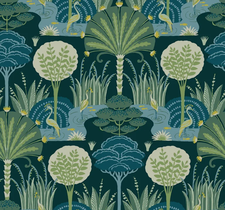 Mandeville Tropical Paradise Wallpaper - Teal — Image 2