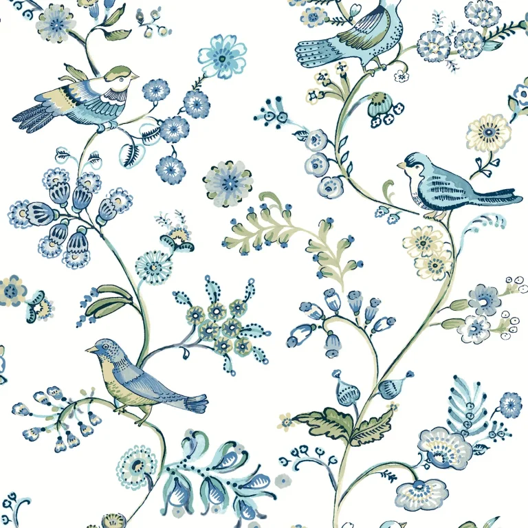 Chesapeake Jinjur Bird Trail Wallpaper - Teal — Ảnh 2