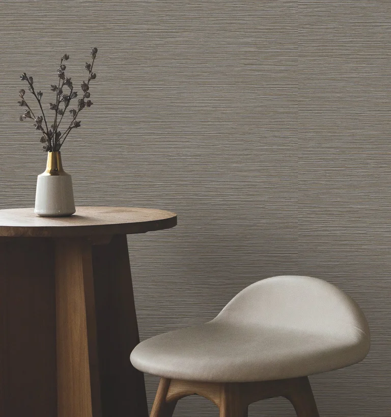 Oasis Faux Grasscloth Wallpaper - Charcoal — Ảnh 3