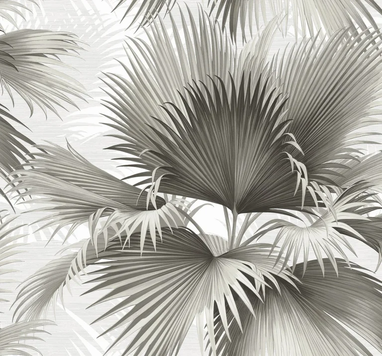 Summer Palm Tropical Wallpaper - Charcoal — Ảnh 2
