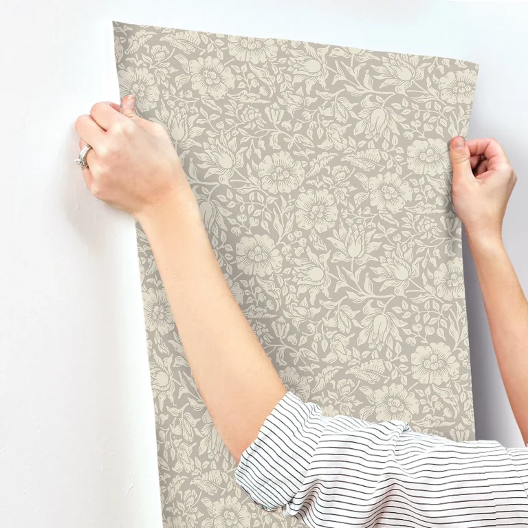 Mallow Floral Vine Wallpaper - Grey — Ảnh 3