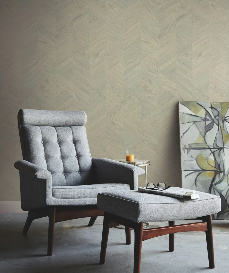 Ronald Redding Interlocking Wood Wallpaper - Moss — Image 5