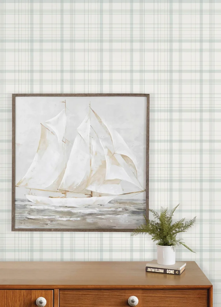 Chesapeake Burgess Plaid Wallpaper - Light Blue — Ảnh 5
