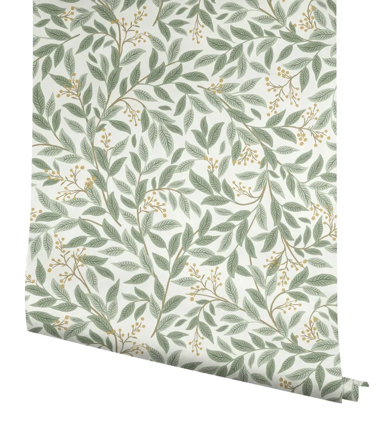 Rifle Paper Co. Willowberry Wallpaper - Sage & White — Ảnh 6