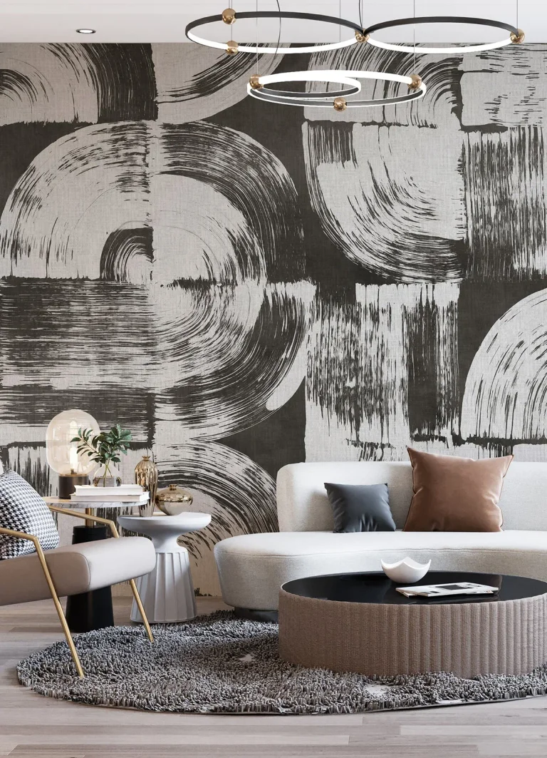 Brushstrokes Wall Mural - Charcoal — Image 3