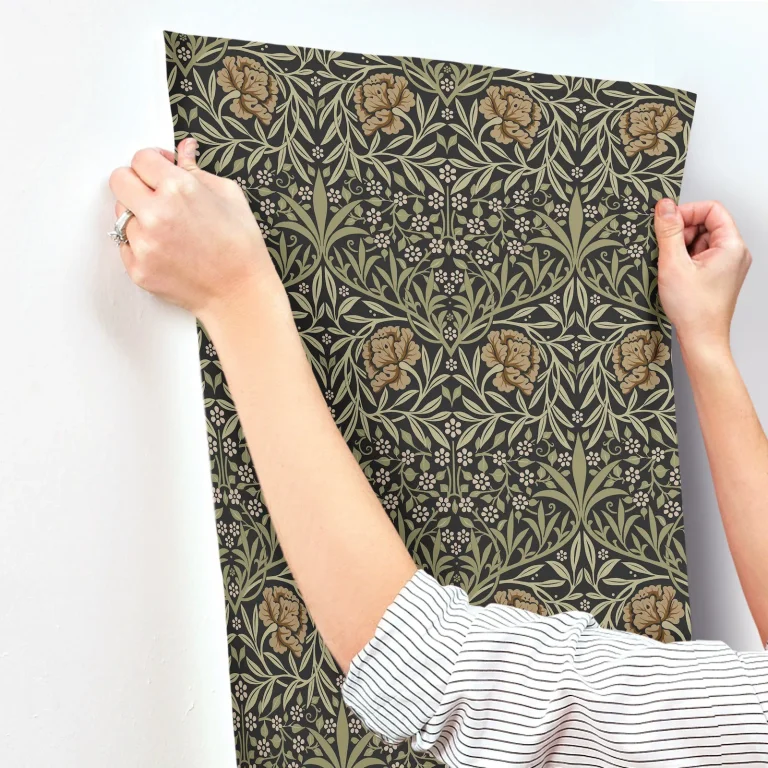 Oxford Union Floral Vines Wallpaper - Black — Ảnh 4