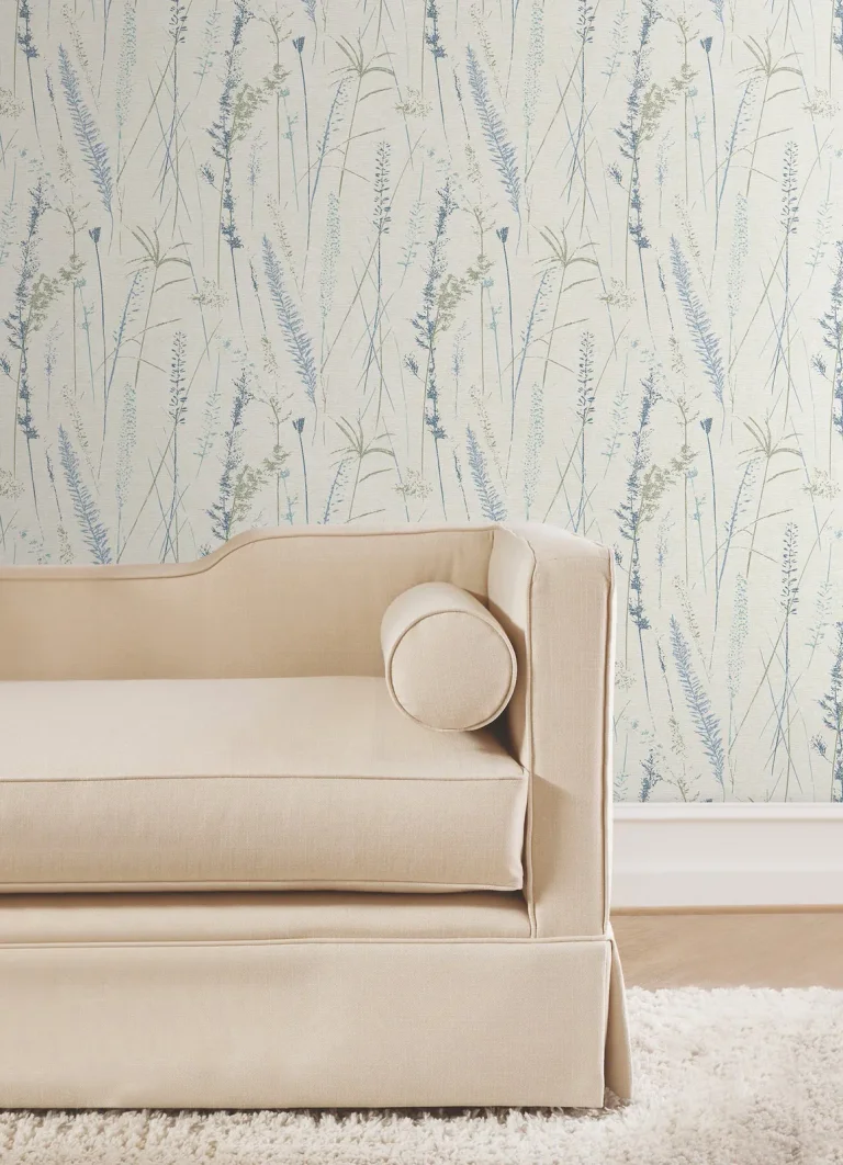 Meadow Splendor Botanical Wallpaper - Blue — Ảnh 3