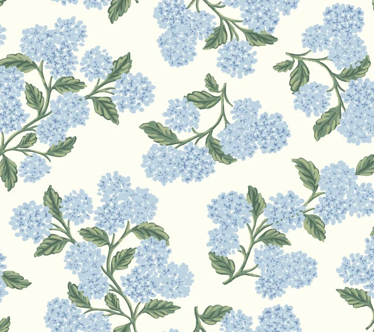 Rifle Paper Co. Hydrangea Peel and Stick Wallpaper - Blue & White — Ảnh 5