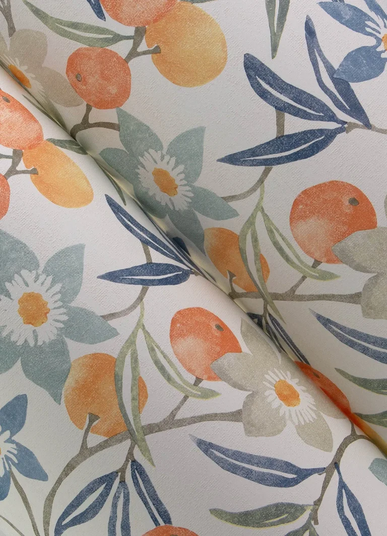 Chesapeake Passiflora Fruit and Floral Wallpaper - Blue — Ảnh 5