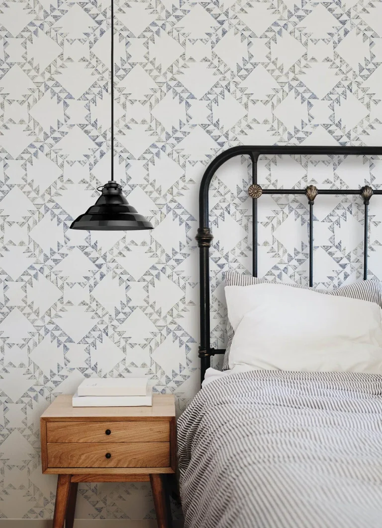 Chesapeake Scrap Quilt Wallpaper - Denim — Ảnh 3