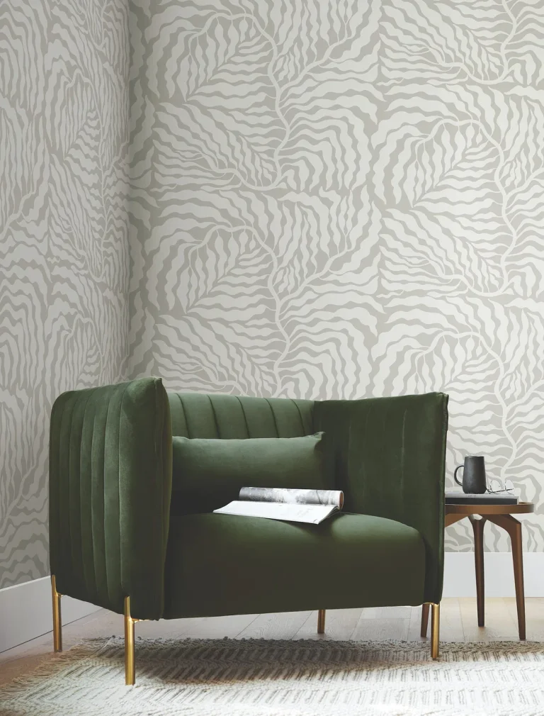 Fern Fronds Wallpaper - Grey/White — Ảnh 2