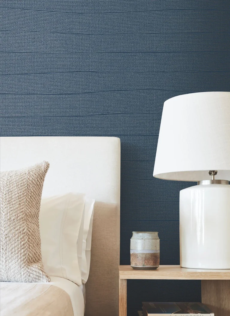Natural Grid Wallpaper - Navy — Image 4