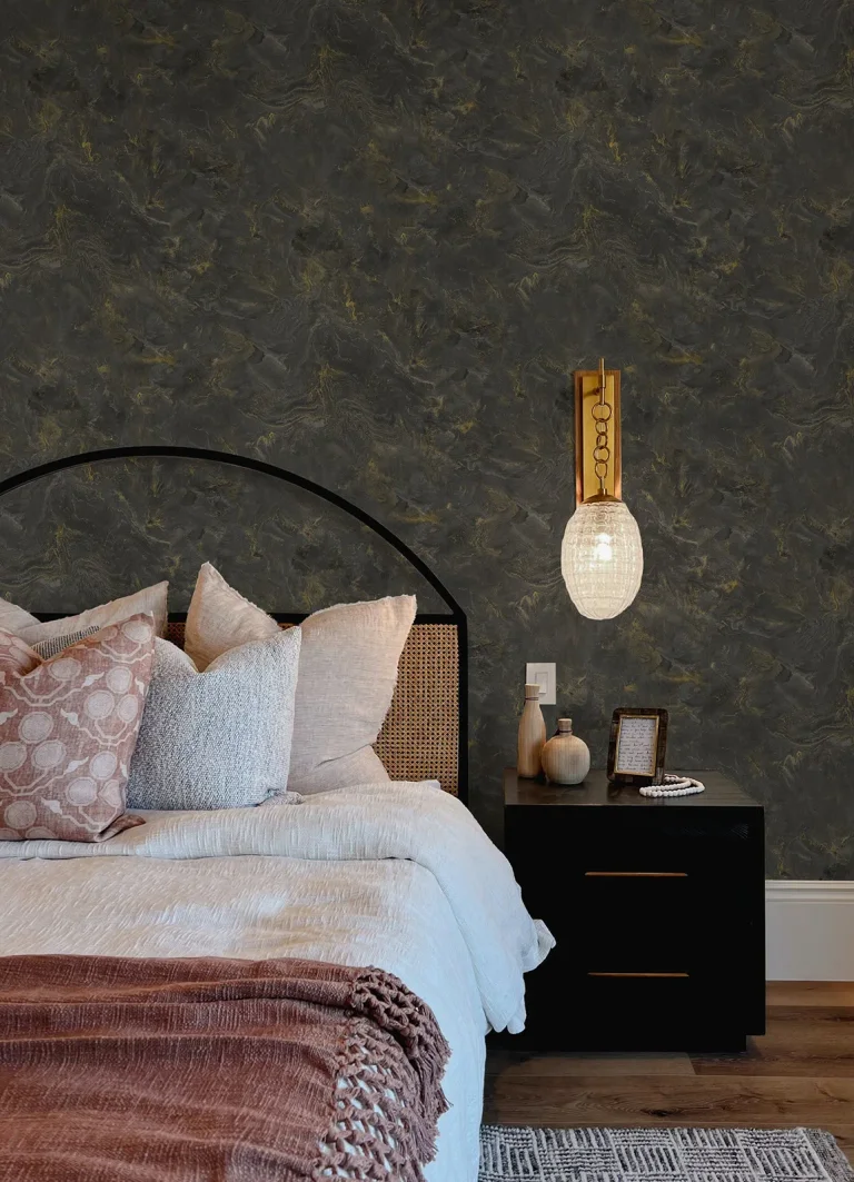 Meness Metallic Marbling Wallpaper - Black — Ảnh 2