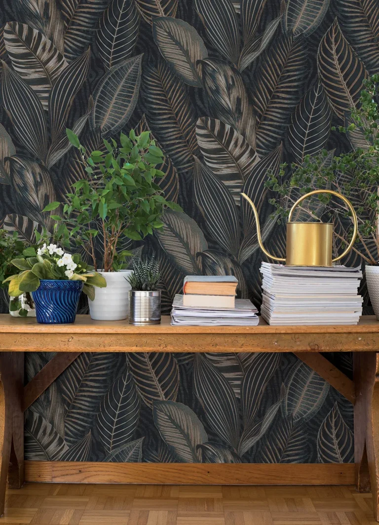 Acacius Tropical Foliage Wallpaper - Dark Blue — Ảnh 5
