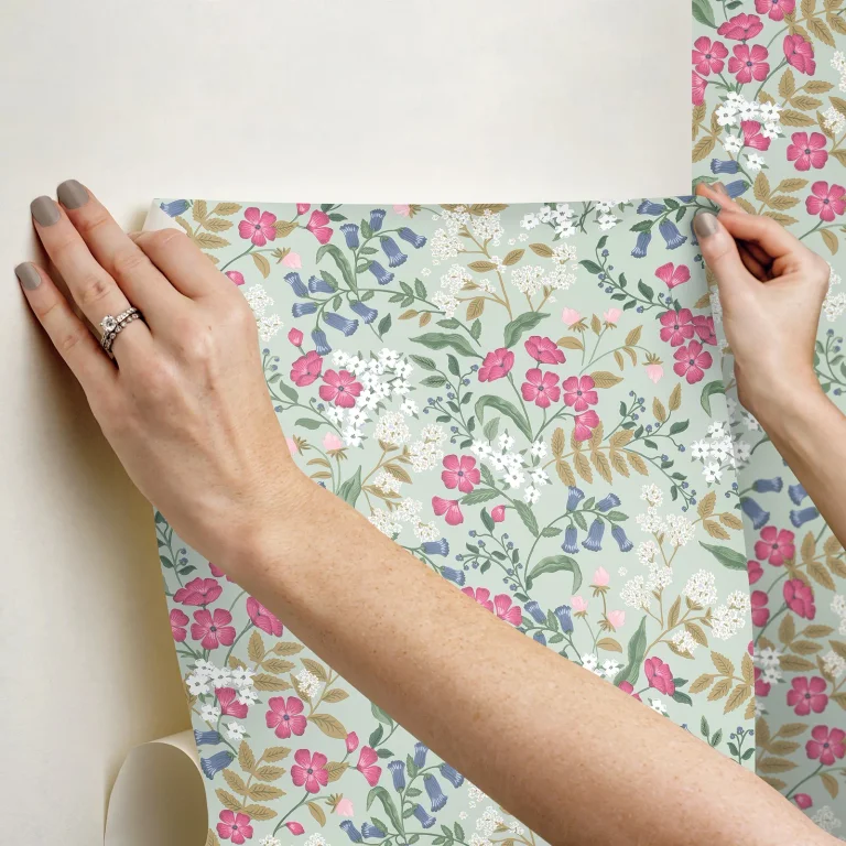 Rifle Paper Co. Sweetbrier Peel and Stick Wallpaper - Mint — Ảnh 7