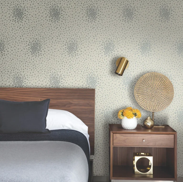 Petite Leaves Wallpaper - Beige/Silver — Ảnh 4