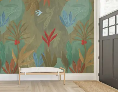 Chambord Gardens Wall Mural - Leaf & Olive