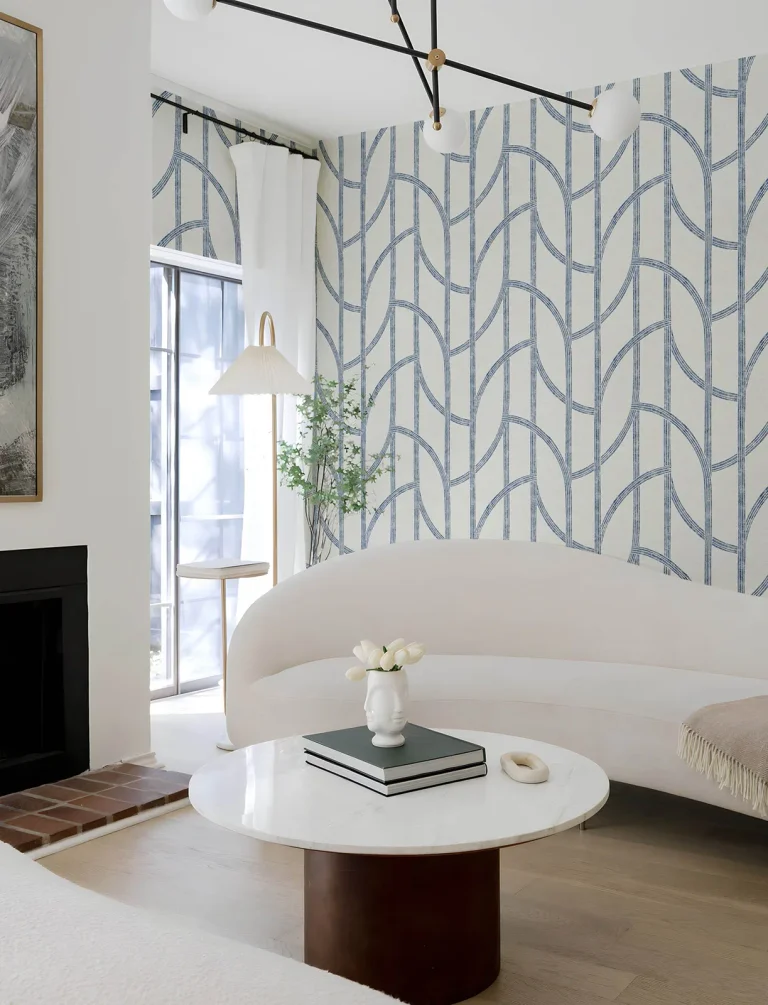 Harlow Curved Contours Wallpaper - Indigo — Ảnh 4