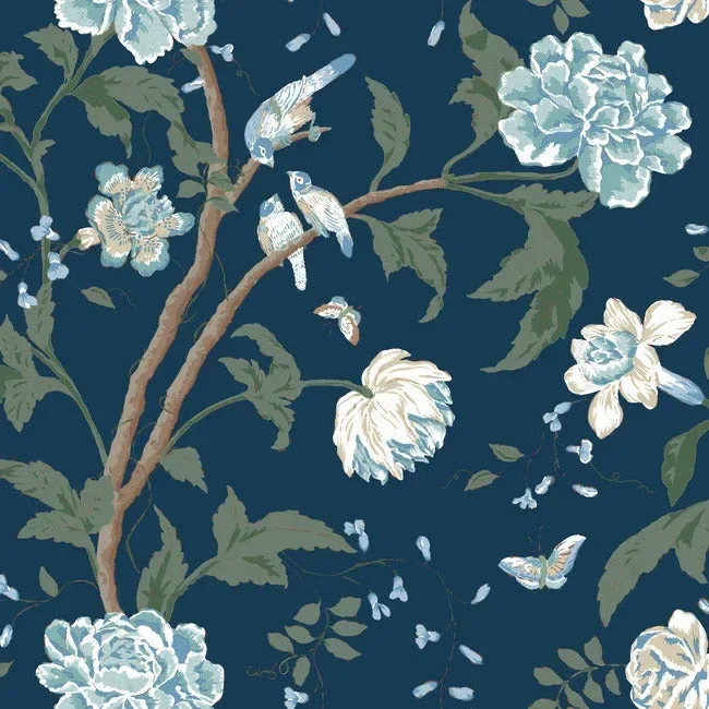 Teahouse Floral Wallpaper - Navy — Ảnh 5