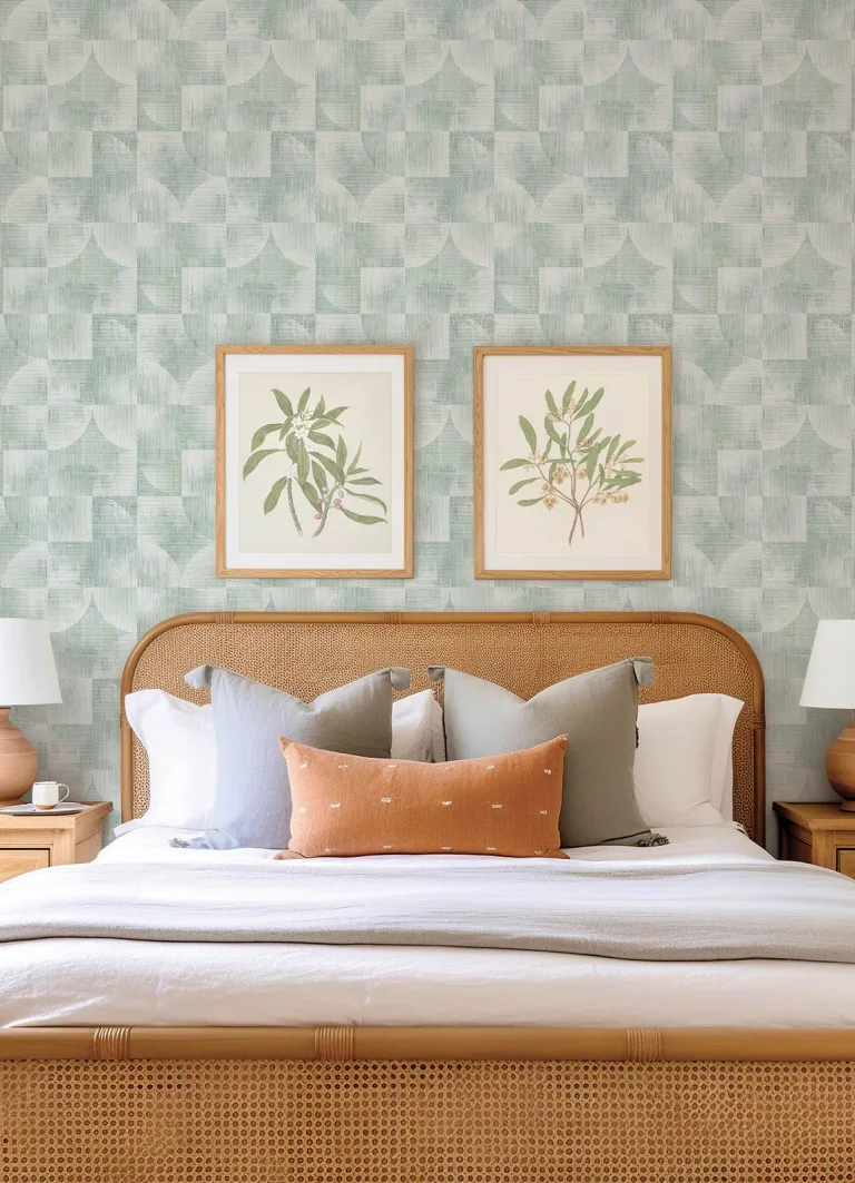 Woodbine Abstract Geometric Wallpaper - Sage — Image 6