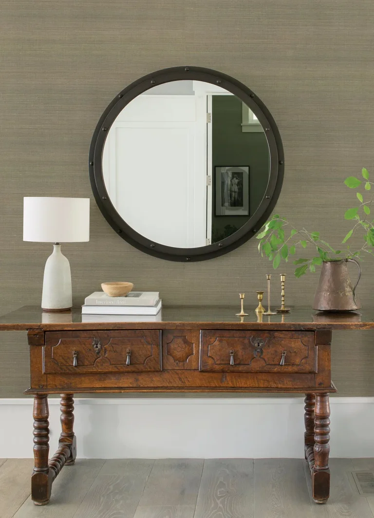 Hiromi Abaca Grasscloth Wallpaper - Pewter — Ảnh 5