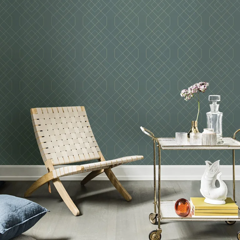 Ballard Geometric Wallpaper - Teal — Ảnh 4