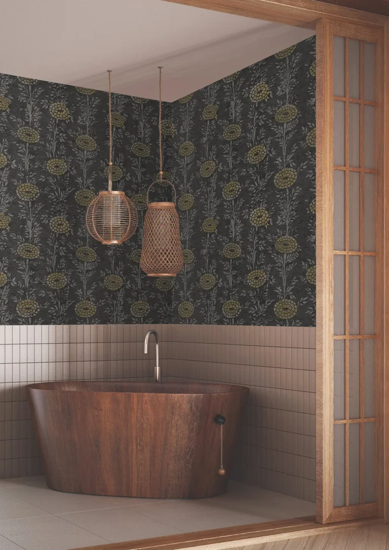 Ronald Redding French Marigold Wallpaper - Black & Gold — Ảnh 4