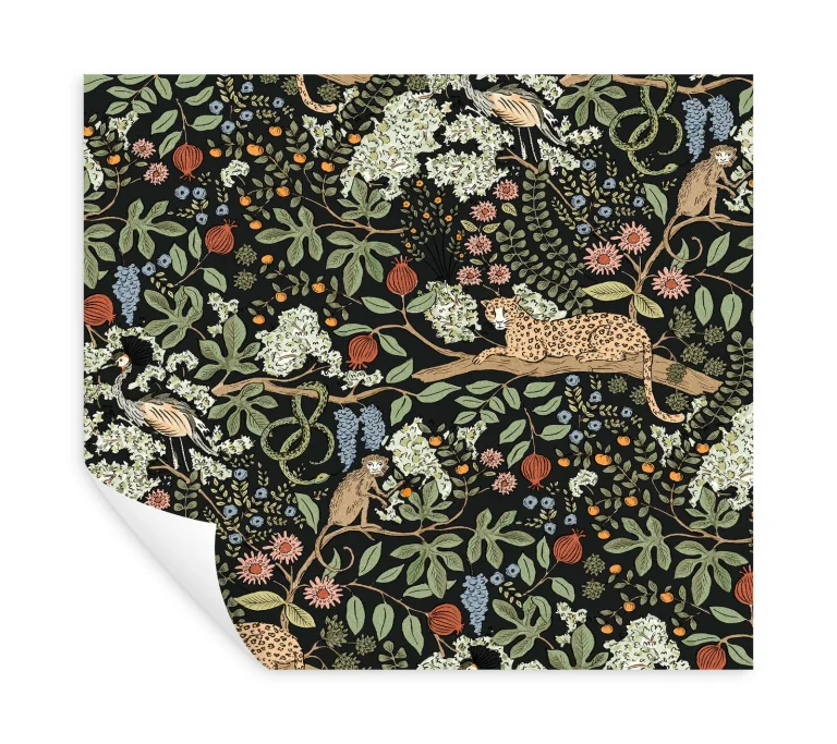 Rifle Paper Co. Safari Jungle Toile Peel and Stick Wallpaper - Black — Ảnh 7