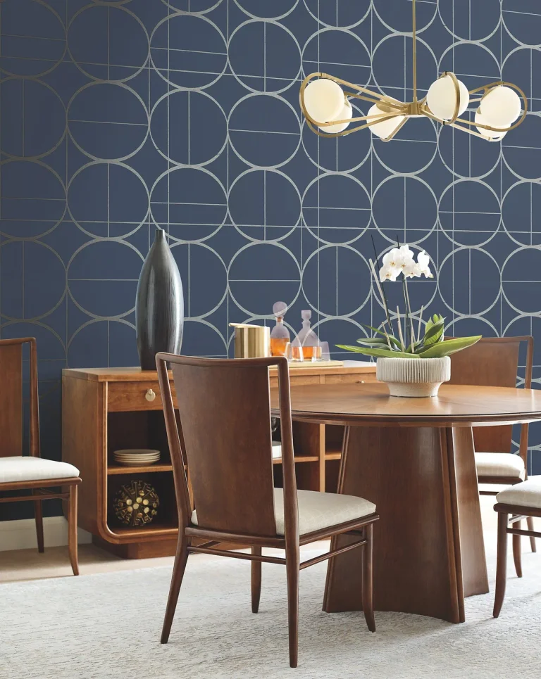 Sun Circles Wallpaper - Blue/Silver