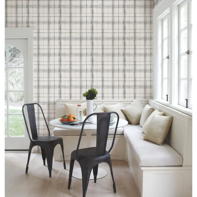 Farmhouse Plaid Wallpaper - Black/White — Ảnh 3