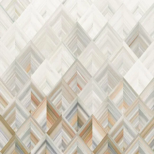 Diamond Parquet Wall Mural - Orange — Image 3
