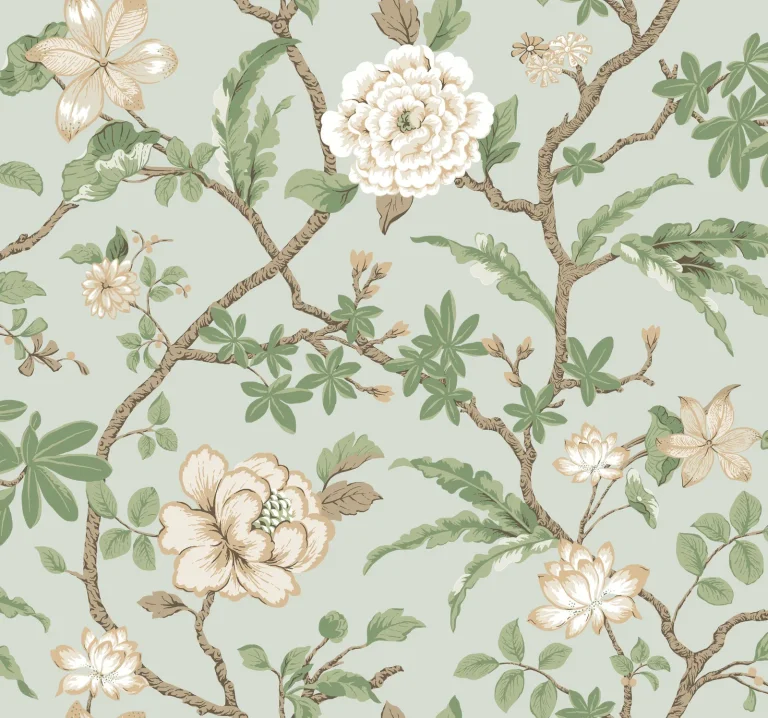 Ronald Redding Courtyard Botanical Wallpaper - Pale Blue — Ảnh 2