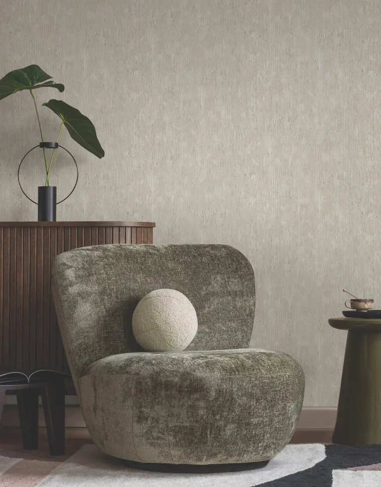Gilded Plume Wallpaper - Warm Grey — Image 5