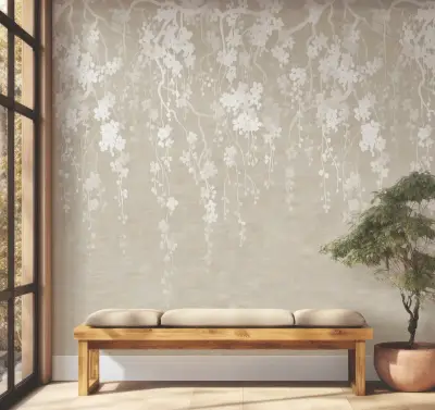 Ronald Redding Sakura Blooms Wall Mural - Neutral