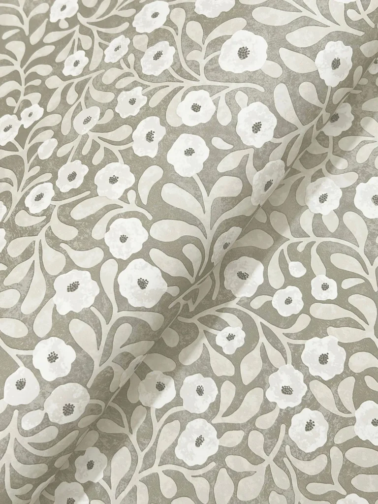 Chesapeake Poppy Trail Floral Wallpaper - Grey — Ảnh 6