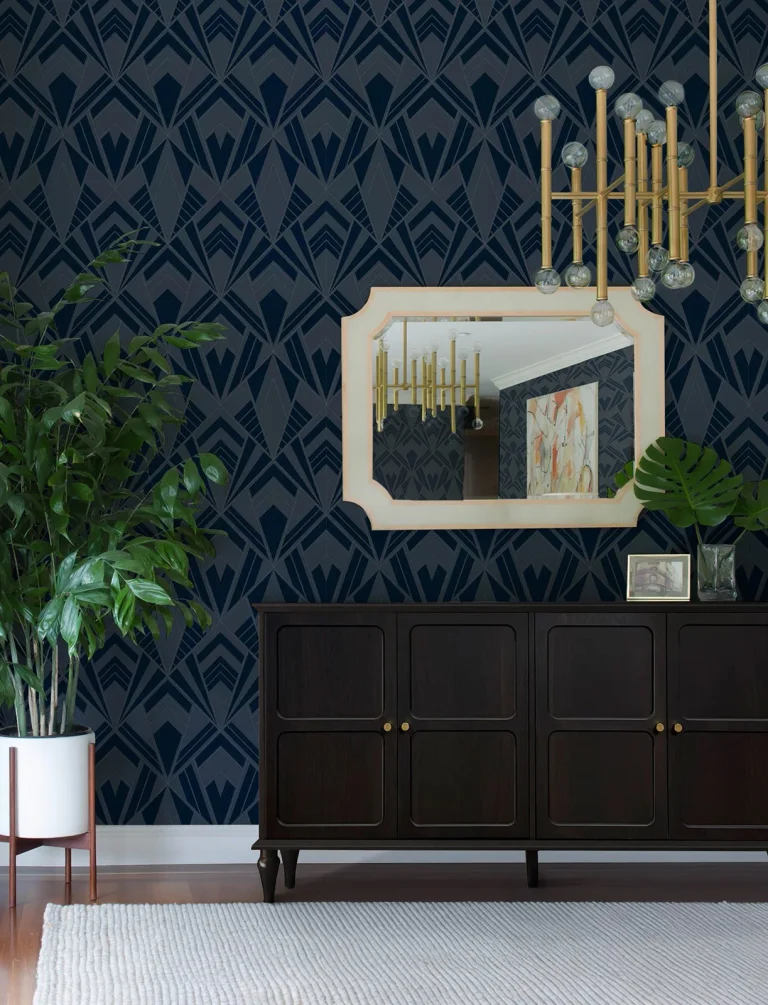 Allenby Flocked Wallpaper - Indigo — Ảnh 3