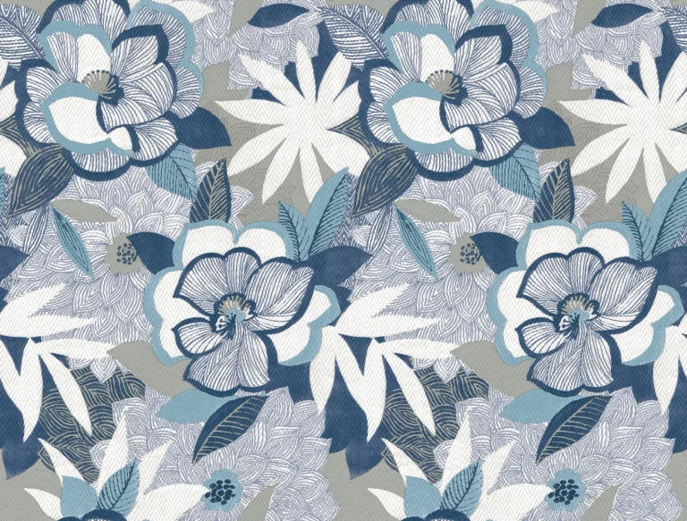 Fantasium Floral Peel and Stick Wallpaper - Blue — Image 2