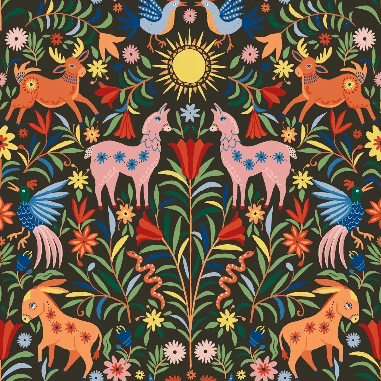 Whimsical Creatures Peel and Stick Wallpaper - Black — Ảnh 2