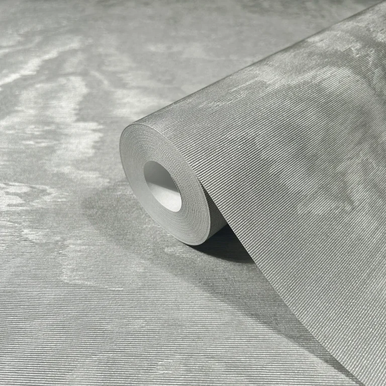 Shimmering Moire Textured Wallpaper - Silver — Image 3