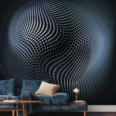 Elle Decoration 2 - 2238-20 Lattice - Blue & Black