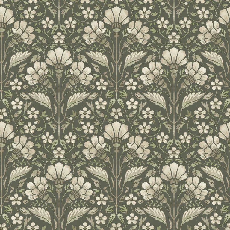 Chesapeake Edith Floral Damask Wallpaper - Green — Ảnh 4