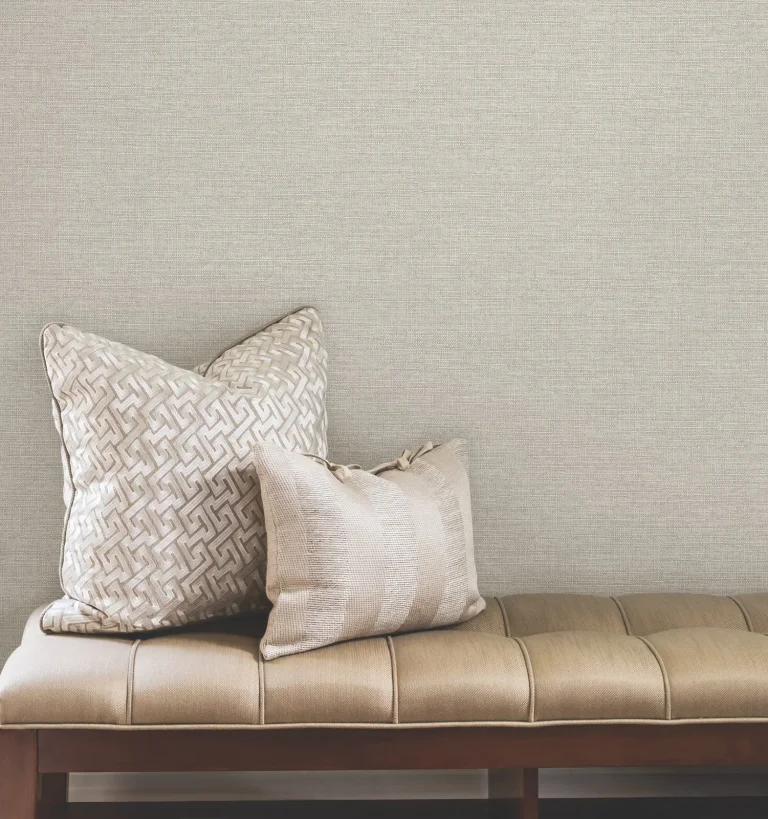 Terrene Faux Linen Wallpaper - Light Grey — Ảnh 2