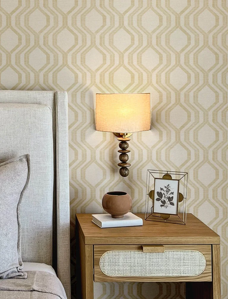 Burton Modern Ogee Wallpaper - Gold — Ảnh 4