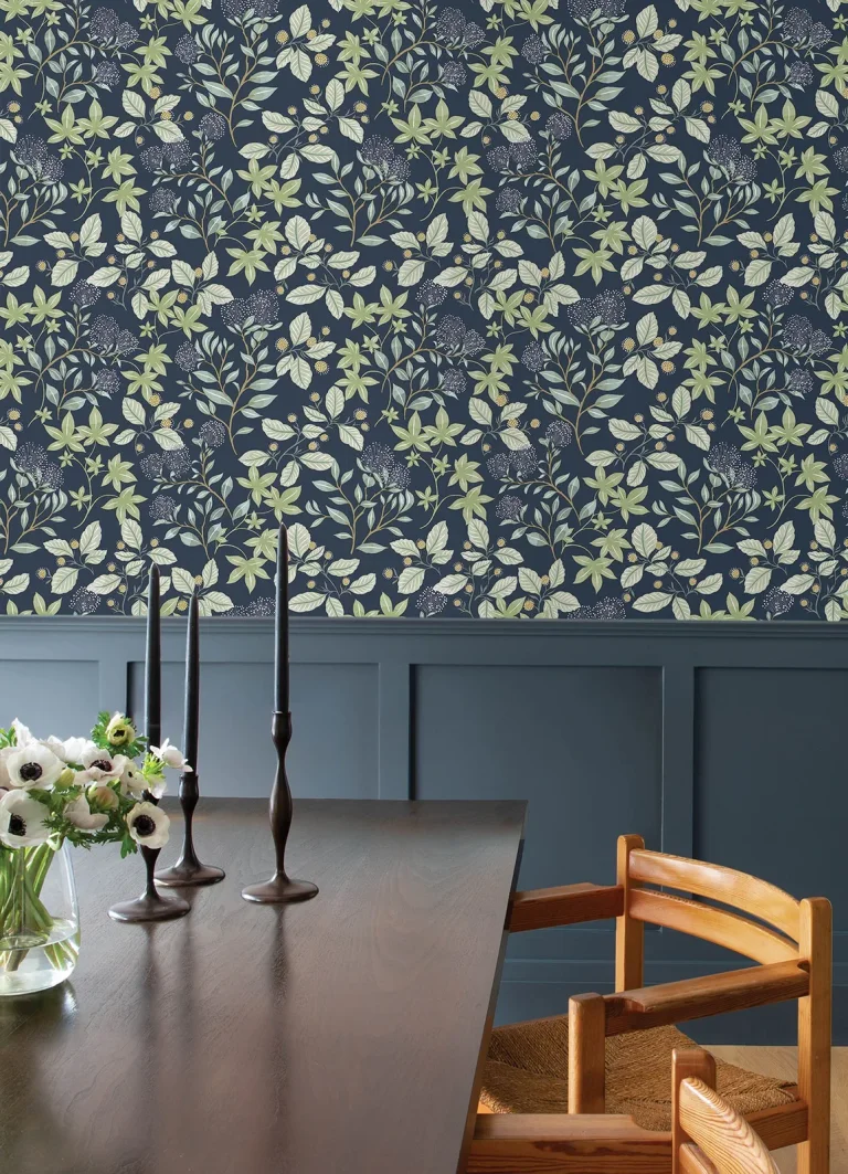 Mildred Botanical Trail Wallpaper - Indigo — Image 5