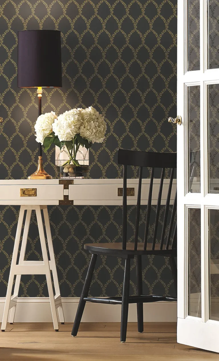 Rifle Paper Co. Laurel Wallpaper - Gold & Black — Ảnh 2