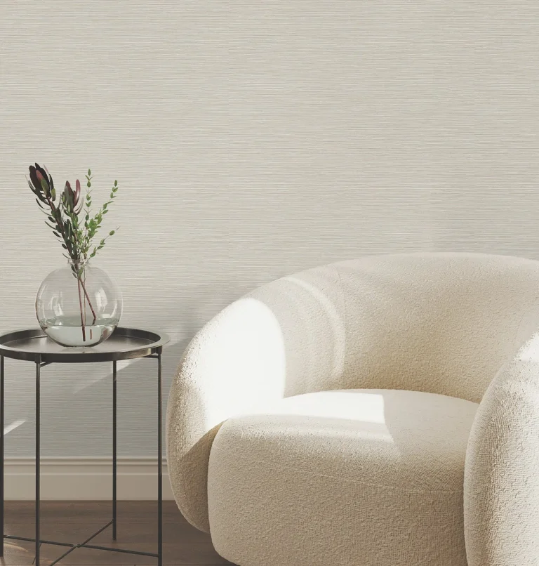 Oasis Faux Grasscloth Wallpaper - Brass — Image 3